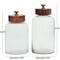 Clear Glass Canisters with Brown Removable Lids Set